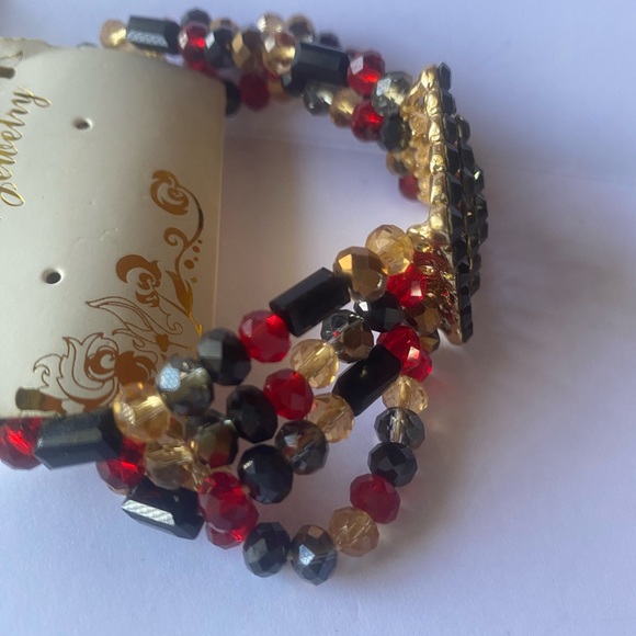 Beaded rhinestone stretch bracelet - Picture 5 of 7